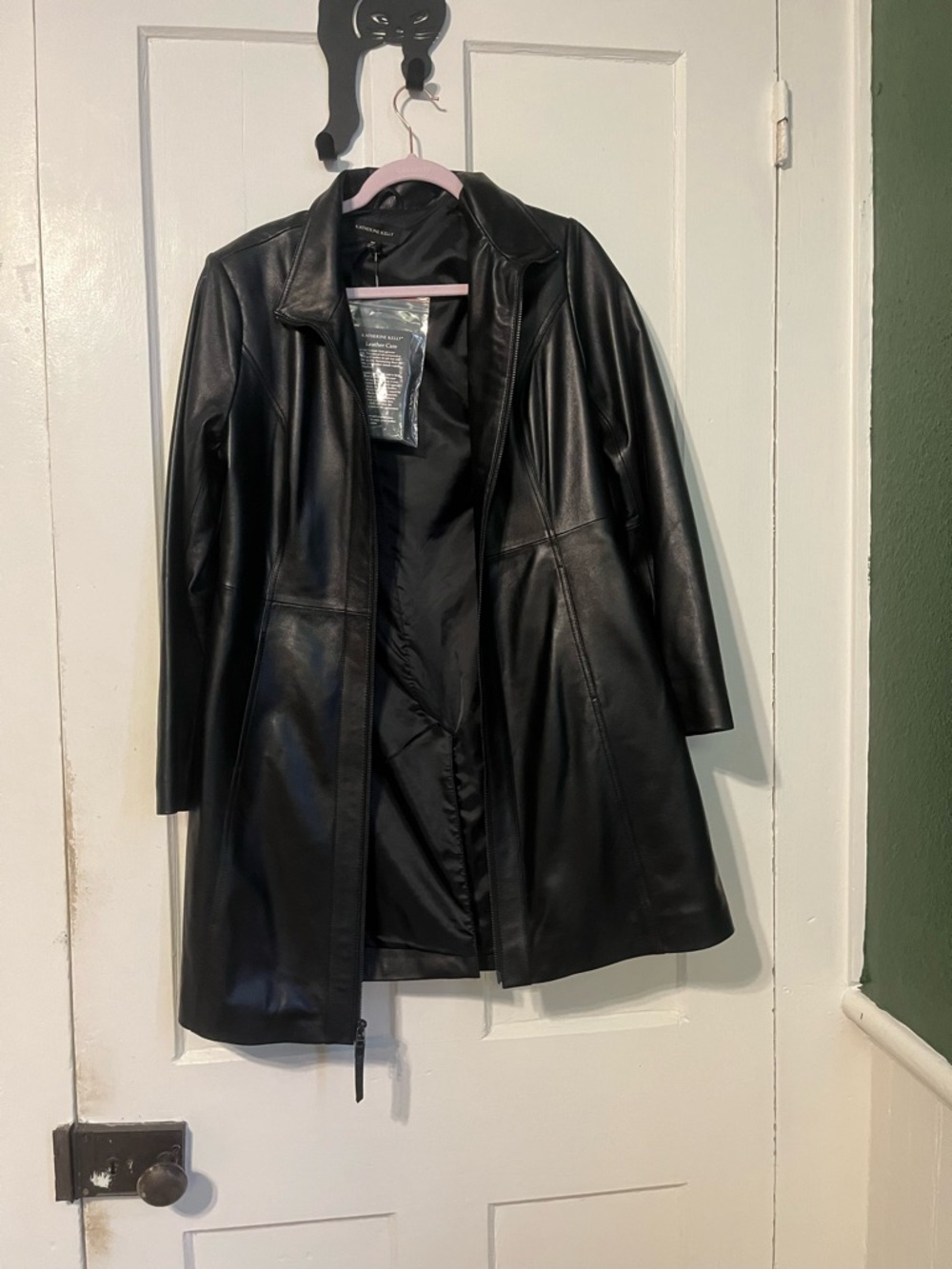 Katherine Kelly Classic Black Leather Zip-Front Jacket